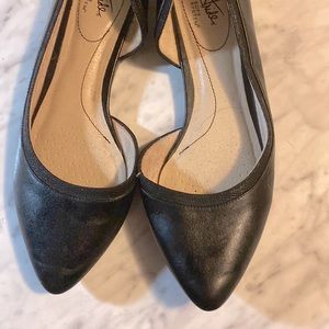 Dressy leather flats , bought never worn .